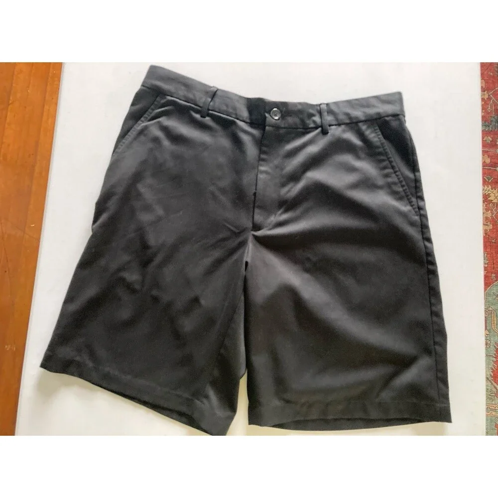 Greg Norman for Tasso Ella Golf Shorts Size 34 Logo Black Excellent Condition